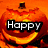 A four- of Halloween-themed pixel art icons with text overlays: a smiling pumpkin, ghost, witch hat, and scattered symbols