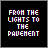 nine pixelated text on black backgrounds, each displaying a phrase with glitched white and blue lettering