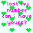 Pixelated text reads 'i lost my number can i have yours?' in pink with green heart symbols scattered across a light background.