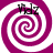 Four identical spiral patterns in magenta and white with black text 'Wdz' at the top of each, arranged in a on a solid background