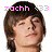 Pixelated image of a person with brown hair and light skin, featuring pink text overlays in different positions across three views.