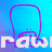 Blue background with pink outline of a head and shoulders, white text 'Raw' partially visible below.