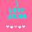 Pixelated cyan text 'I LOVE JACOB' on pink background with white and light pink heart symbols below.