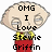 Pixelated cartoon character with large head, yellow shirt, red pants; text overlays change across frames showing different phrases and laughter.