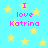 Light blue background with yellow stars and pink text reading "I love Katrina" repeated four times.