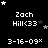 Pixelated black background with white text 'Zach Hill<33' and date '3-16-09*' surrounded by small stars in various positions.