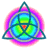 A static image featuring a triquetra symbol with rainbow gradient, two photographic portraits of a person, and red text reading 'RIGHTEOUS', 'DARYL THE PSYCHIC', and 'Just Like Heaven'.