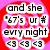 A static image with red and pink spiral background, white text in black boxes, and three '<3' symbols at the bottom.