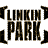 A 4x3 contact sheet of pixelated frames from an animated Linkin Park icon, showing band members and logo text in sepia tones with dithering effects.