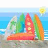 Pixelated beach scene with sailboats, suns, and 'summer' text; red hearts appear in some frames.