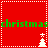 Red background with white dotted lines, green "christmas" text repeated horizontally across top and bottom, small white Christmas trees with stars in four quadrants