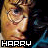 Pixelated close-up of a smiling person with light brown hair and blue eyes, featuring bold white text reading "HARRY" at the bottom.