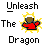 Pixel art icon of a figure in red clothing with yellow sparkles, surrounded by text reading "Unleash The Dragon" on gray background.