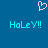 Pixelated blue background with pink heart symbol above two identical cyan text phrases reading "HoLeY!!".
