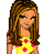Pixelated cartoon girl in yellow polka-dot dress holding matching bag, with text "Single n' Crushing" below.