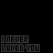 Animated pixel art icon with repeating text "I NEVER LOVED YOU" and shifting rainbow-colored symbols on black background.