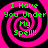 Four identical pink and black spiral patterns with green text reading "I Have You Under My Spell!!" arranged in a