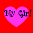 Four pink heart shapes on a red background, each containing the text "My Girl" with a pixelated appearance.