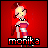 A 4x4 contact sheet of pixel art animated frames featuring two female characters and text labels on a red background, with the bottom-right frame showing a gray transparency.