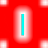 Red background with repeating cyan vertical bars inside white oval outlines, some ovals have light gray borders.