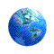 A sequence of four Earth globe views showing gradual rotation from left to right