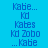 blue-toned pixelated text icons displaying variations of 'Kabe...', 'Kd', 'Kabes', and 'Kd Zobo' with some entries truncated by ellipses