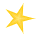 Four yellow star icons arranged in a on white background, each with five points and pixelated edges