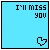A 6-frame animated contact sheet of a light blue buddy icon with pixelated text and heart symbols, each frame showing the same static background but varying heart animation states.