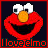 A contact sheet of 10 animated frames showing Elmo from Sesame Street with varying eye expressions and text below each frame, arranged in a 4x3 grid on a dark background with one empty cell.