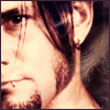 identical portrait images with changing text labels beneath each, showing a person with dark hair and an earring against a blurred background