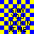 Blue and yellow checkered background with black text reading "I SAW YOU LOOKING AT ME" in two identical vertical sections.