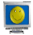 computer monitor icons with a yellow smiley face on blue screens, showing various angles and orientations