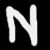 Two white capital N letters on black background, left letter with sharp edges and right letter with blurred gradient effect.