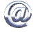 A collection of metallic @ symbols in various 3D orientations and sizes on a gray background.
