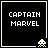 Four identical black square with white text "CAPTAIN MARVEL" and a pixelated alien icon in the bottom-right corner of each