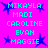 A static image displays a of names in cyan text on a bright pink background, each name surrounded by blue star shapes