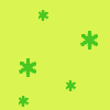 Green star-shaped pixel icons of varying sizes scattered across a solid light yellow background.