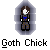 Pixelated character with brown hair and white face wearing blue top and brown pants, displayed twice side-by-side with text below.