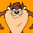 Pixelated cartoon character with brown fur, white ears, and a large nose against an orange background.
