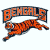 Pixelated banner displays 'BENGALS' in orange block letters with dark outline above a leaping tiger graphic on white background.