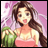 Pixelated anime-style character with long brown hair and pink top holding green object against pink background, next to black panel with white text "Anime IM" and stylized "C0M" logo.