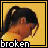 A four- shows a person with dark hair in a high ponytail against a yellow background, with text reading "broken" and "inside."
