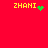 Red background with yellow text 'ZHANI' and green pixel elements in four positions: heart, scattered dots, and two static versions.