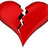 A red broken heart icon with pixelated text expressing regret and farewell on a black background.