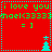 Red background with green text 'i love you choel(3333' and cyan symbols including '=' and trees, divided by a dotted line into four quadrants.