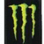 Green claw-like symbols on dark background with overlaid text reading 'ilove monster' in bright green pixelated font.