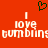 Red background with white pixelated text reading "I love bumbling" and a green heart symbol above the text.