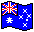 Two pixelated flag icons with Union Jack canton and white stars on blue field, differing in star arrangement and flag shape.