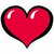 A red heart with black outline and white highlights on left, and a brown explosion with pink 'BOOM!' text on right.