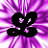 Purple radial burst background with four black stylized letters arranged in a : L, i, s, and a